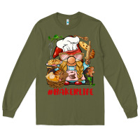 Army Green baker life gnome Long Sleeve Tee - BarkalooDesign