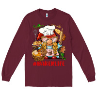 Burgundy baker life gnome Long Sleeve Tee - BarkalooDesign