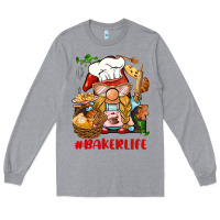 Heather Grey baker life gnome Long Sleeve Tee - BarkalooDesign