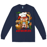 Navy baker life gnome Long Sleeve Tee - BarkalooDesign