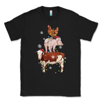 Black Merry Christmas Farm Animals Classic Tee - MaliasSmallBusiness