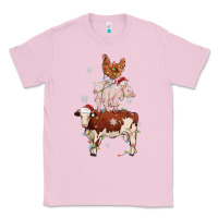 Bubblegum Pink Merry Christmas Farm Animals Classic Tee - MaliasSmallBusiness