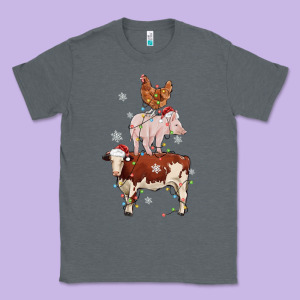 Merry Christmas Farm Animals Classic Tee Designed By Maliassmallbusiness