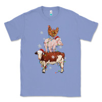 Colony Blue Merry Christmas Farm Animals Classic Tee - MaliasSmallBusiness