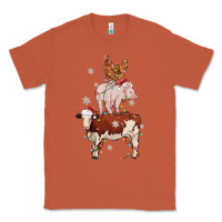 Copper Merry Christmas Farm Animals Classic Tee - MaliasSmallBusiness