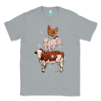 Heather Grey Merry Christmas Farm Animals Classic Tee - MaliasSmallBusiness