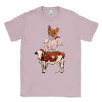 Lilac Merry Christmas Farm Animals Classic Tee - MaliasSmallBusiness