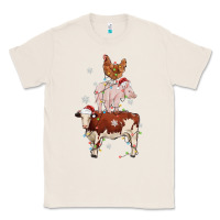 Natural Merry Christmas Farm Animals Classic Tee - MaliasSmallBusiness