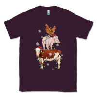 Plum Merry Christmas Farm Animals Classic Tee - MaliasSmallBusiness