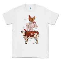 White Merry Christmas Farm Animals Classic Tee - MaliasSmallBusiness