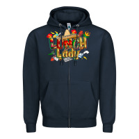 Navy cinco de mayo lunch lady Zipper Hoodie - CowGirlArtShop