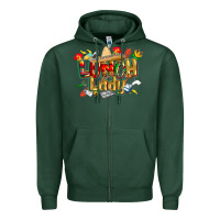 Sports Green cinco de mayo lunch lady Zipper Hoodie - CowGirlArtShop