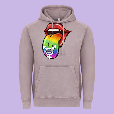 Pride Lgbt Sign Tongue Vintage Hoodie Designed By Jasminsmagicworld