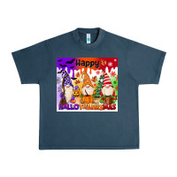 Midnight Navy happy hallothanksmas gnomies Urban Heavy Tee - MaliasSmallBusiness