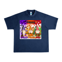 Navy happy hallothanksmas gnomies Urban Heavy Tee - MaliasSmallBusiness