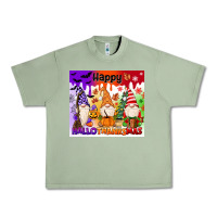 Oil Green happy hallothanksmas gnomies Urban Heavy Tee - MaliasSmallBusiness
