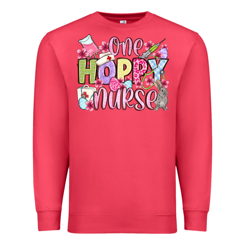Easter Day One Hoppy Nurse Premium Sweatshirt by OliviaCreatesArt | Teevron
