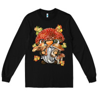 Black mushroom gnome Long Sleeve Tee - BarkalooDesign