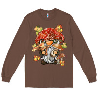 Chestnut mushroom gnome Long Sleeve Tee - BarkalooDesign