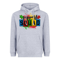 Heather Grey autism support squad Heavyweight Hoodie - OliviaCreatesArt