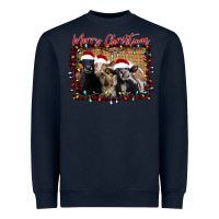 Navy Merry Christmas Cows Heavyweight Sweatshirt - Bettercallsaul