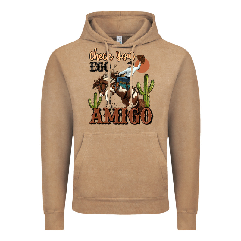 Check Your Ego Amigo Rodeo Cowboy Vintage Hoodie by MaliasSmallBusiness | Teevron