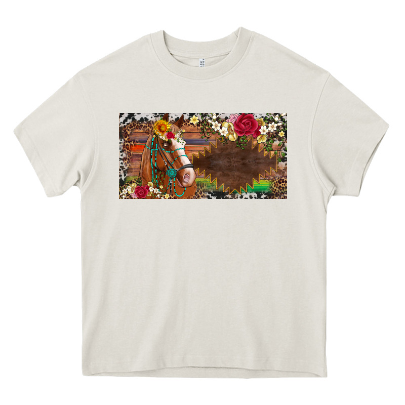 Western Turquoise Gemstone Horse Cowhide Leopard Floral Background Lic Heavy Core Tee by Artiststas | Teevron