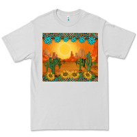 Dove Grey western sunset cactus sunflowers gemstones leopards Premium Tee - BarkalooDesign