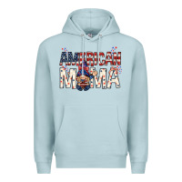 Blue Mist American mama with gnome mothers day Premium Hoodie - HowdyJamesFarm