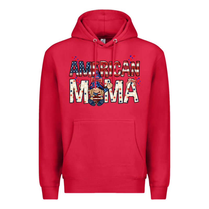 American Mama With Gnome Mothers Day Premium Hoodie by HowdyJamesFarm | Teevron