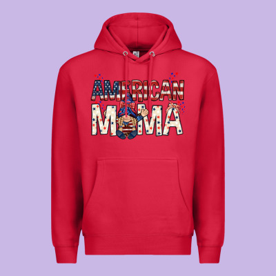 American Mama With Gnome Mothers Day Premium Hoodie Designed By Howdyjamesfarm