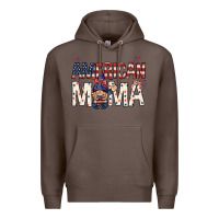 Coffee American mama with gnome mothers day Premium Hoodie - HowdyJamesFarm