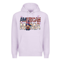 Lilac American mama with gnome mothers day Premium Hoodie - HowdyJamesFarm