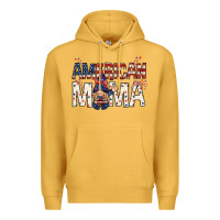 Mustard American mama with gnome mothers day Premium Hoodie - HowdyJamesFarm