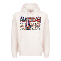 Pale Pink American mama with gnome mothers day Premium Hoodie - HowdyJamesFarm