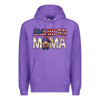 Purple American mama with gnome mothers day Premium Hoodie - HowdyJamesFarm