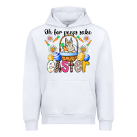 White Oh For Peeps Sake Easter Urban Hoodie - CowhideDigitalArt