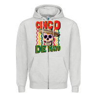 Dove Grey cinco de mayo with skull Zipper Hoodie - CowGirlArtShop