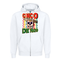 White cinco de mayo with skull Zipper Hoodie - CowGirlArtShop