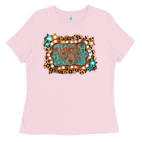 Bubblegum Pink light western frame Ladies Tee - AdoDesignShop