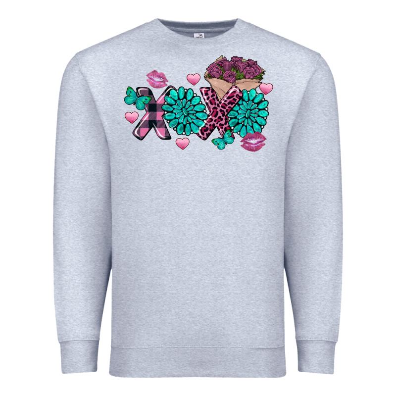 Xoxo Valentine's Day Turquoise Gemstone Premium Sweatshirt by FaDigitalArtStudio | Teevron