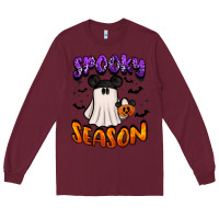 Burgundy spooky season Long Sleeve Tee - BarkalooDesign
