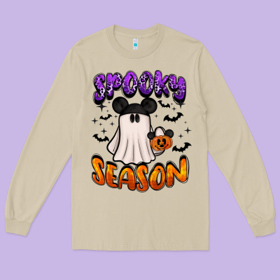 Spooky Season Long Sleeve Tee Designed By Barkaloodesign