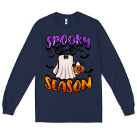 Navy spooky season Long Sleeve Tee - BarkalooDesign