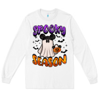 White spooky season Long Sleeve Tee - BarkalooDesign