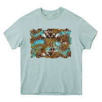 Arona western leopards and turquoise with cowhide background Heavy Core Tee - Artiststas