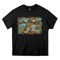Black western leopards and turquoise with cowhide background Heavy Core Tee - Artiststas