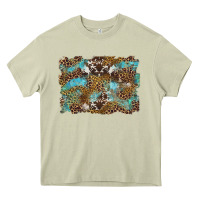 Mossy western leopards and turquoise with cowhide background Heavy Core Tee - Artiststas