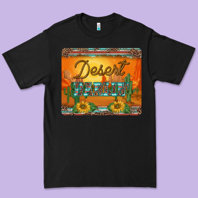 Western Desert Darlin Sunset Serape Leopard Sunflowers Mousepad Premium Tee Designed By Barkaloodesign