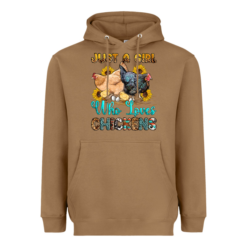 Just A Girl Who Loves Chickens Heavyweight Hoodie by OliviaCreatesArt | Teevron